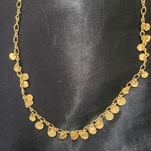 Gold Tone Disc Charm Necklace - Women Jewelry